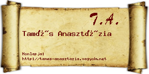 Tamás Anasztázia névjegykártya
